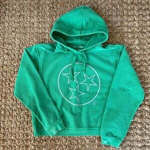 Royce Brand Green Tennessee Tri-Star Corded Hoodie | Thumb Holes | L